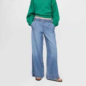 Gap Mid Rise UltraSoft Pleated Easy Baggy Jeans